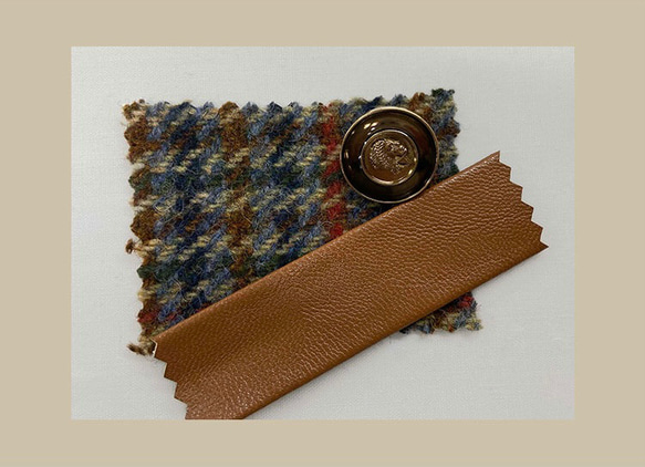 こっくり秋色　パイピング仕様チェック柄　ノーカラージャケット【春秋冬】ブラウン系 8枚目の画像