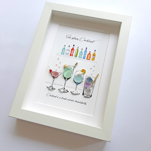 シーグラスアート『Happy Easter カクテル.。.:*☆』 海の恵みのカクテル10 “Jewel”〉シーグラスアート その他アート