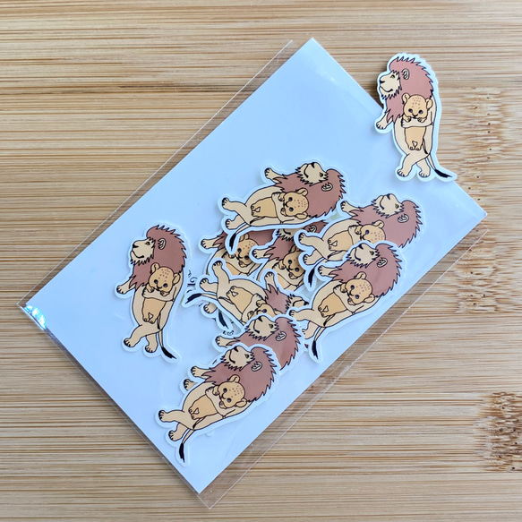 ライオンの親子。AN6 シール・ステッカー 2216studio 通販 15228796