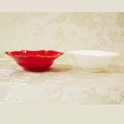 限實體☆ 梅花玻璃碗（大紅、大白） 第3張的照片