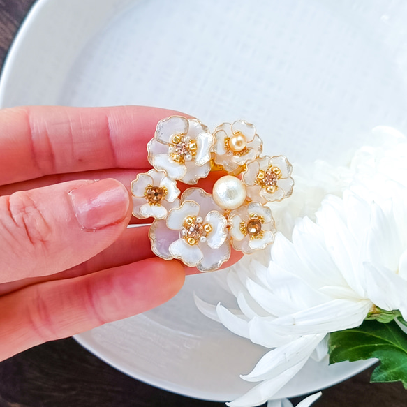 anemone * モノトーン Gold Flowers コットンパール 8枚目の画像