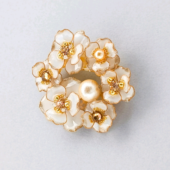 anemone * モノトーン Gold Flowers コットンパール 3枚目の画像