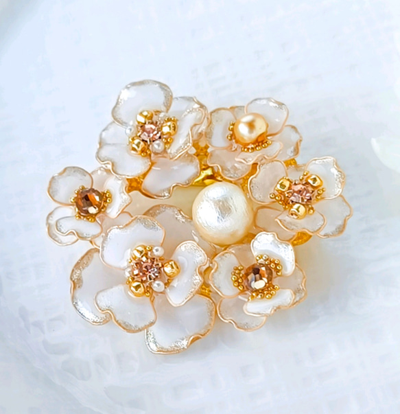 anemone * モノトーン Gold Flowers コットンパール 5枚目の画像