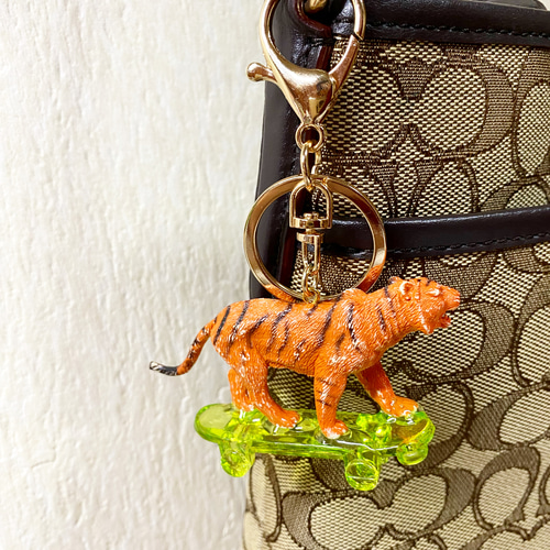 虎 バッグチャーム キーホルダー キーリング PEP-ペップ☆ハンドメイド