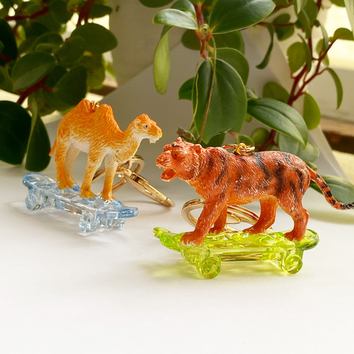 虎 バッグチャーム キーホルダー キーリング PEP-ペップ☆ハンドメイド