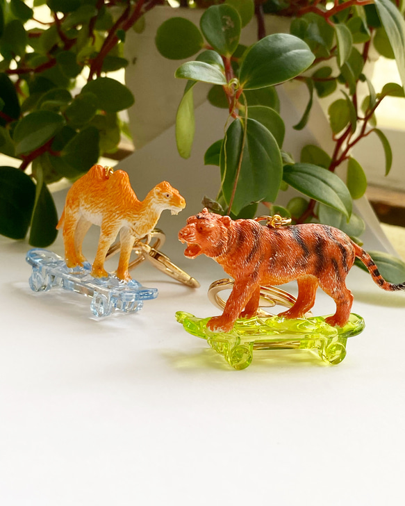 虎 バッグチャーム キーホルダー キーリング PEP-ペップ☆ハンドメイド