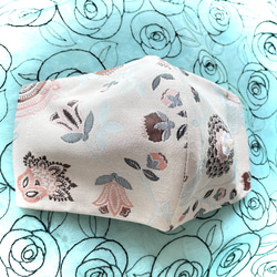 ロココ花のコーデ/クリーム/立体布マスク 4枚目の画像