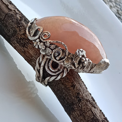 摩根石手工銀戒純銀戒指 ~「甜謐」~ Morganite Silver Ring 第10張的照片