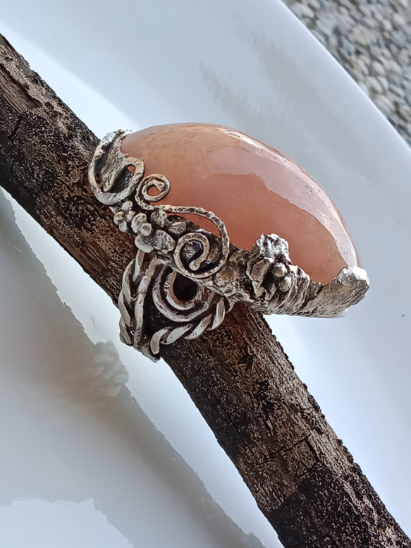 摩根石手工銀戒純銀戒指 ~「甜謐」~ Morganite Silver Ring 第10張的照片