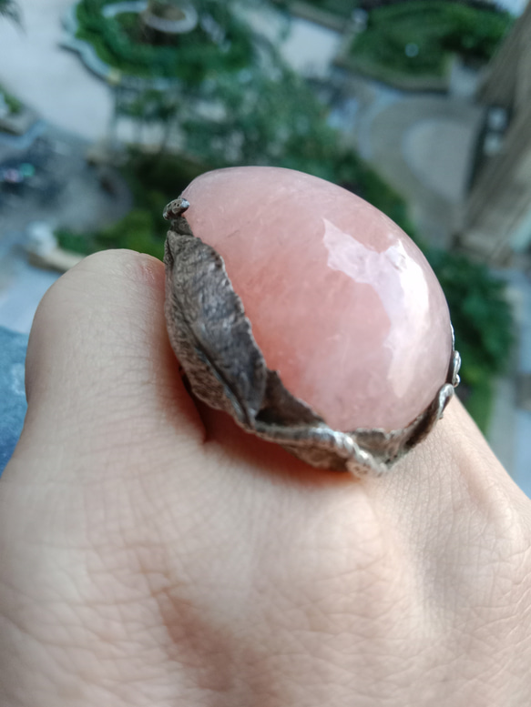 摩根石手工銀戒純銀戒指 ~「甜謐」~ Morganite Silver Ring 第8張的照片