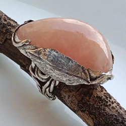 摩根石手工銀戒純銀戒指 ~「甜謐」~ Morganite Silver Ring 第6張的照片