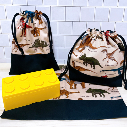 入園・入学準備】アニマル ランチマット＆給食袋／巾着／コップ袋 巾着