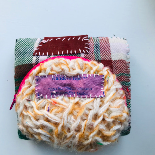 財布 布財布 ハンドメイド 手縫い 刺繍 パッチワーク 二つ折り