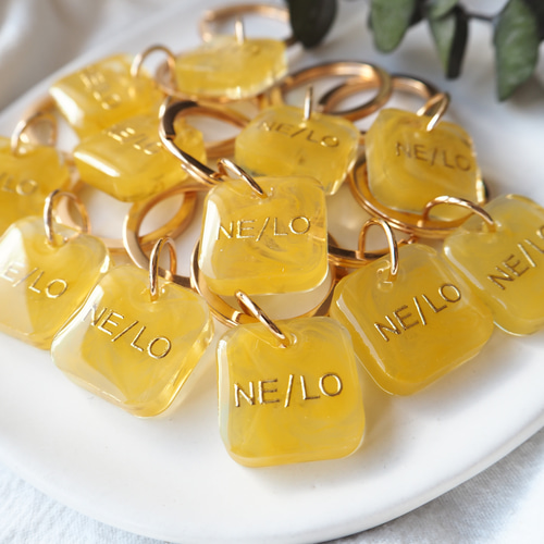 全5色【ビビッド×マーブルS】名入れ レジン キーホルダー オーダー