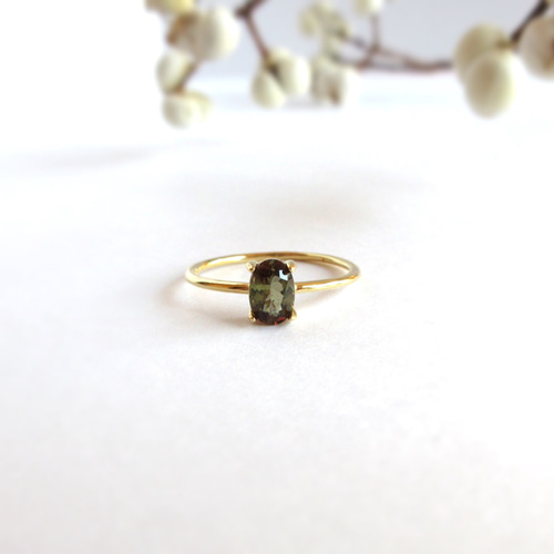 希少石】6×4mm美粒「アンダリュサイト」リング【一点のみ】 指輪