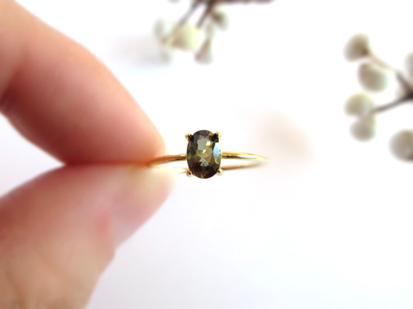 希少石】6×4mm美粒「アンダリュサイト」リング【一点のみ】 指輪