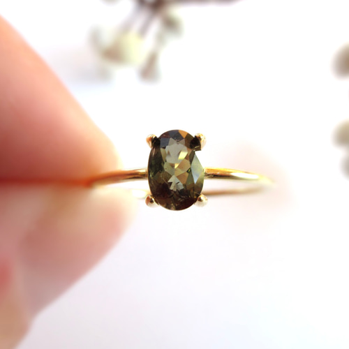 希少石】6×4mm美粒「アンダリュサイト」リング【一点のみ】 指輪