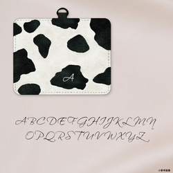 牛柄の選べるカードケース ネックストラップ付き・ボールチェーン付き パスケース 5枚目の画像