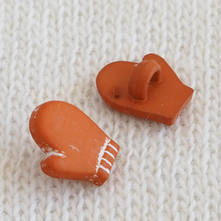 (3個) 12mm 手袋のボタン　フランス製　テラコッタ ＊　子ども服　ミトン　冬 2枚目の画像