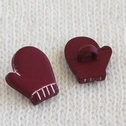 (3個) 15mm 手袋のボタン　フランス製　ボルドー　＊　子ども服　ミトン　冬 2枚目の画像