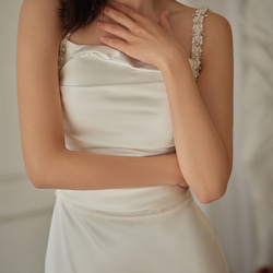 ノースリーブソフトシンプルサテン　マーメイドドレス 10枚目の画像