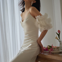キャミソールソフト　パフスリーブ付　マーメイドドレス 10枚目の画像