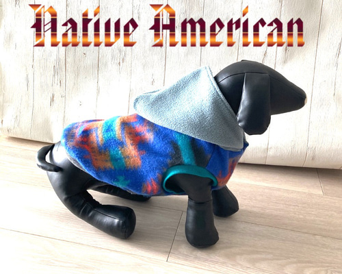 ハンドメイドフレブル服no.オルテガ柄フリース生地 フレブル 服 フレンチブルドッグ フリース 柄 袖なし Tシャツ 冬