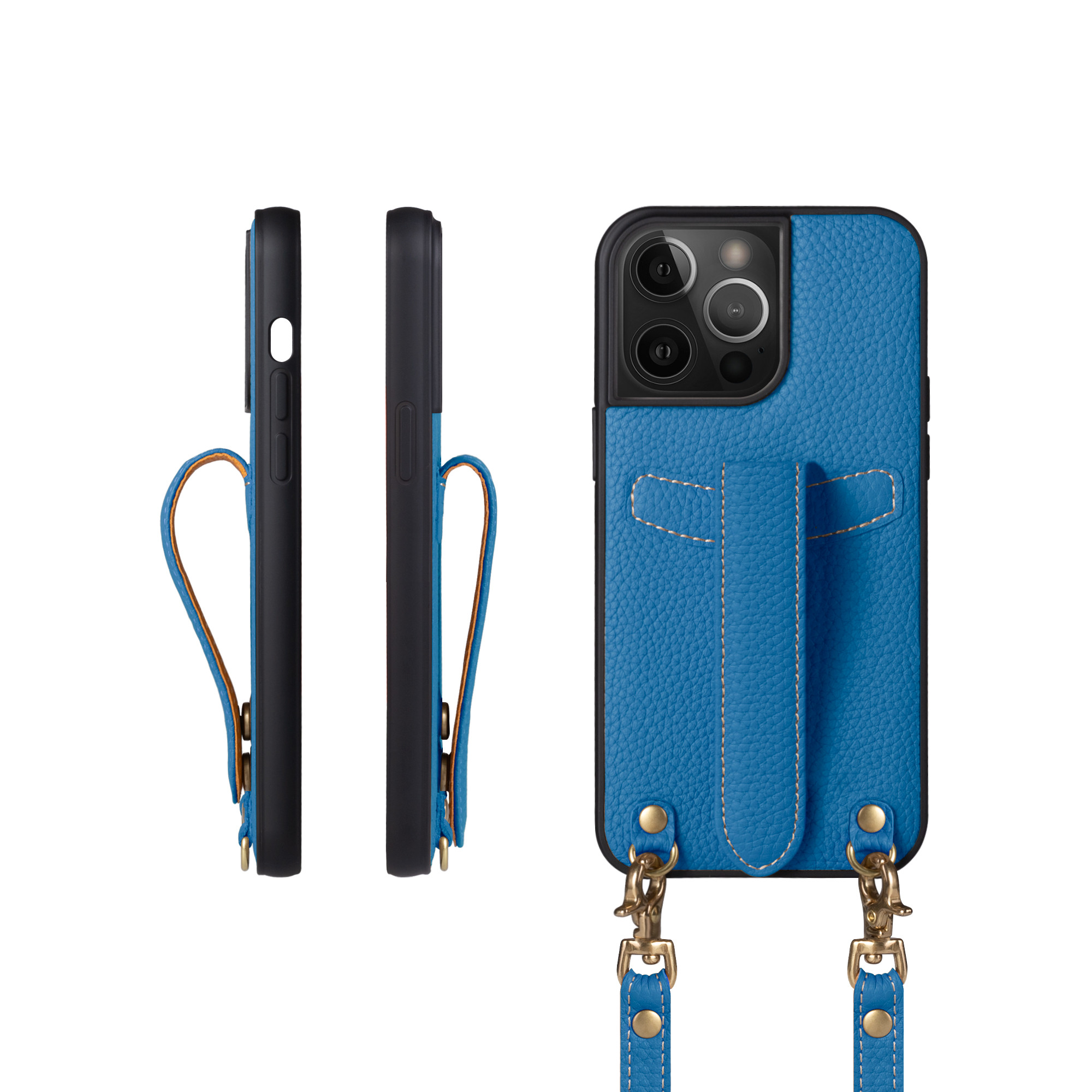 iPhone13ProMax ショルダータイプ本革ケース 落下防止ベルト付き＜COPG＞