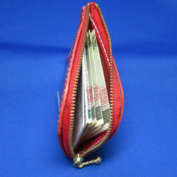 本革ハンドメイド　シンプルなL型財布　C-RED　「ルガトショルダー」シリーズ　CC22-10 4枚目の画像