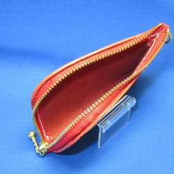 本革ハンドメイド　シンプルなL型財布　C-RED　「ルガトショルダー」シリーズ　CC22-10 3枚目の画像