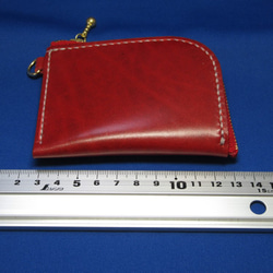本革ハンドメイド　シンプルなL型財布　C-RED　「ルガトショルダー」シリーズ　CC22-10 2枚目の画像