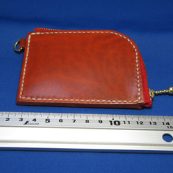 本革ハンドメイド　シンプルなL型財布　C-ORANGE　「ルガトショルダー」シリーズ 2枚目の画像