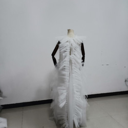 高品質！ 妊婦ドレス マタニティ写真撮影 ホワイト  シースルー ワンピース ソフトチュール 8枚目の画像