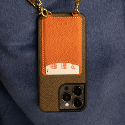 iPhone14 ショルダータイプ本革ケース カード収納ポケット付き＜COPGCS＞　　 13枚目の画像