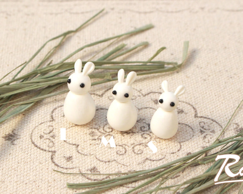 立ちうさぎ Lサイズ【樹脂粘土 ミニチュアうさぎ】 その他置物