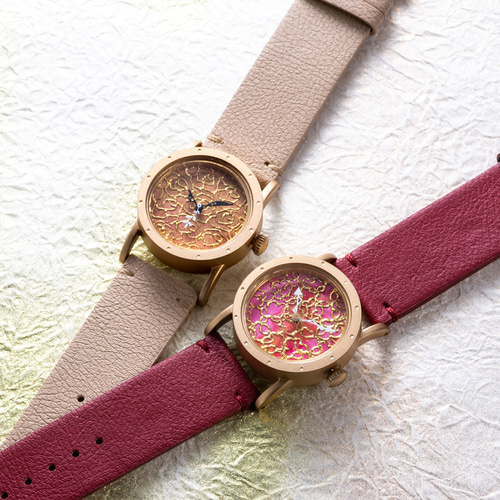数量限定／一点物】金彩作品「Vintage Rose」上田奈津子コラボウォッチ