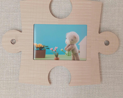 思い出をつなげよう♪ パズル型写真フレーム L判 ナチュラル フォト