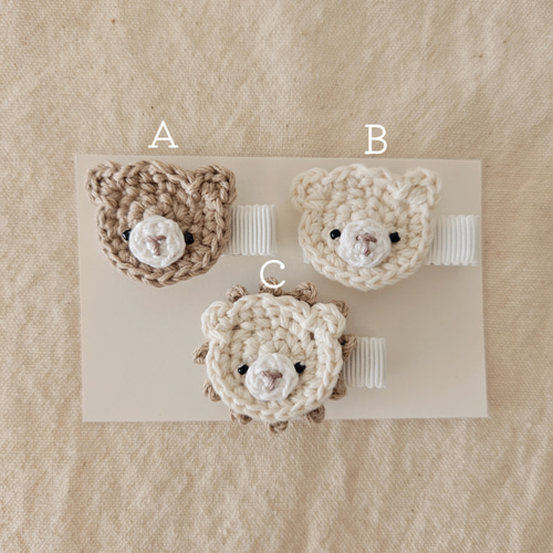 クマとトラ ベビーヘアクリップ 赤ちゃん ベビー ヘアピン