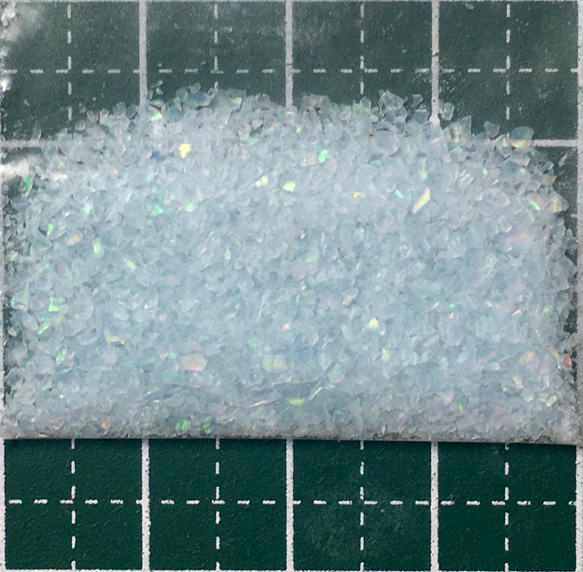 《人工オパール》(ネオンオパール) 原石 ターコイズ/オレンジ斑 1.0g ⑮ (樹脂含侵) 2枚目の画像
