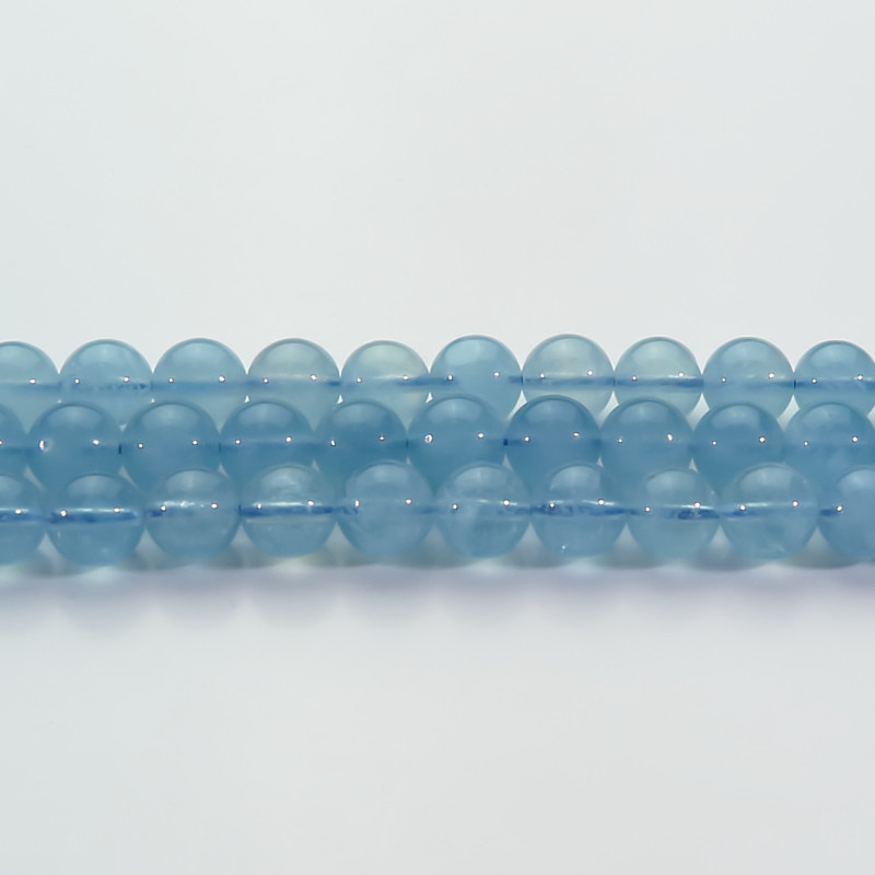 AQABU-RND0006-076　アクアマリンラウンドビーズ　A　6mm　1連