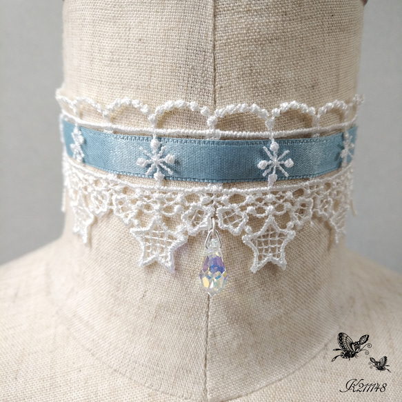 星レースチョーカー(水色) ネックレス・ペンダント K211148 通販