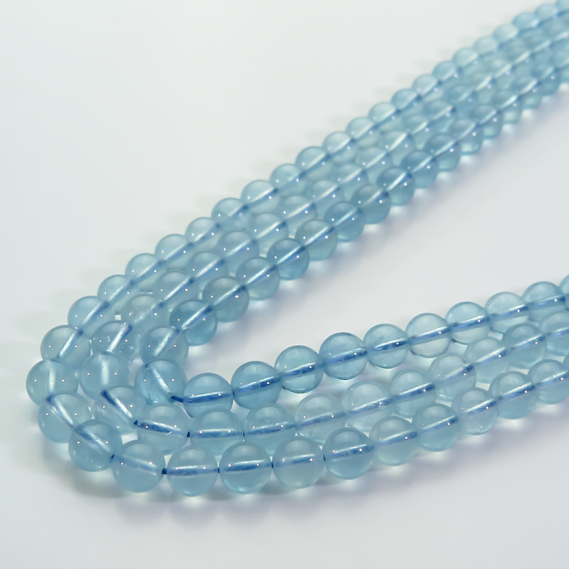 AQABU-RND0106-076　アクアマリンラウンドビーズ　AAA　6mm　1連