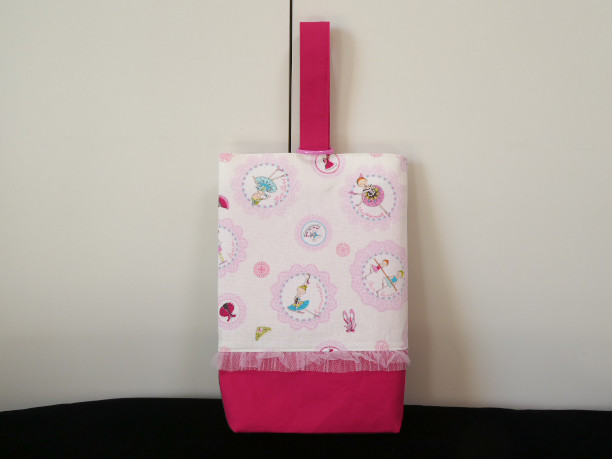 かわいい バレリーナの通園・通学３点セット・チャーム付き（生成り）、ピンク・パープルもあります