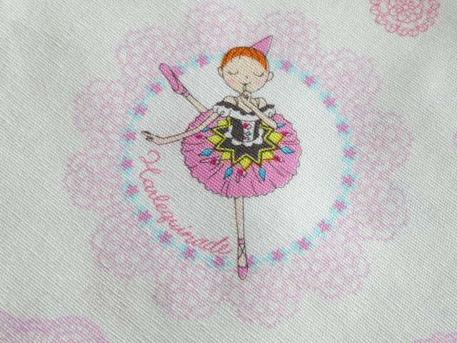 かわいい バレリーナの通園・通学３点セット・チャーム付き（生成り）、ピンク・パープルもあります