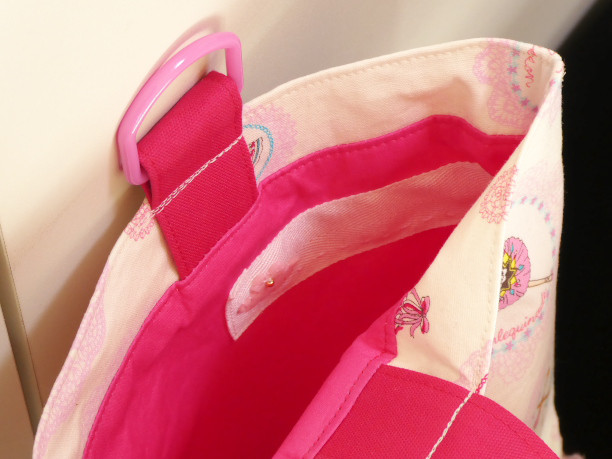 かわいい バレリーナの通園・通学３点セット・チャーム付き（生成り）、ピンク・パープルもあります