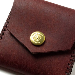 Square Coin Case [RED] Miscellaneous Goods Gift 皮革 第5張的照片