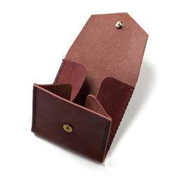 Square Coin Case [RED] Miscellaneous Goods Gift 皮革 第3張的照片