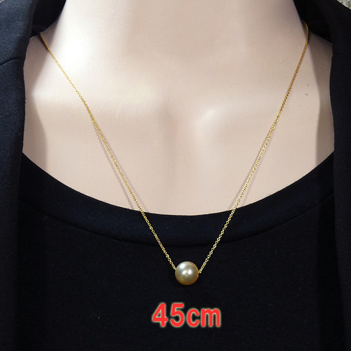 国産アコヤ本真珠 一粒ゴールデンパールネックレス8.5mm花珠レベル照り 