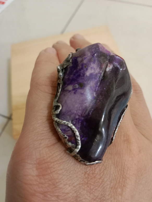 舒俱徠手工銀戒純銀戒指~「航向未來」~Sugilite Silver Ring 第13張的照片