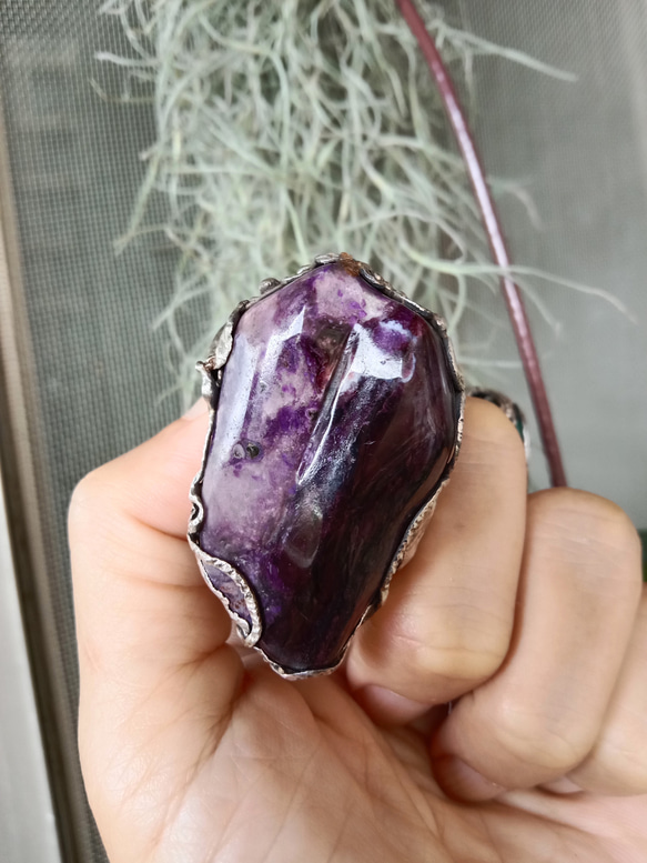 舒俱徠手工銀戒純銀戒指~「航向未來」~Sugilite Silver Ring 第1張的照片